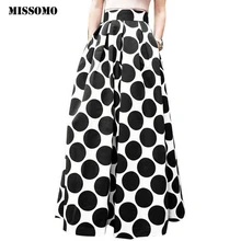 MISSOMO/женские Вечерние Коктейльные летние юбки в горошек, Повседневная бальная юбка, Женская юбка в горошек с принтом, длинная юбка с высокой талией