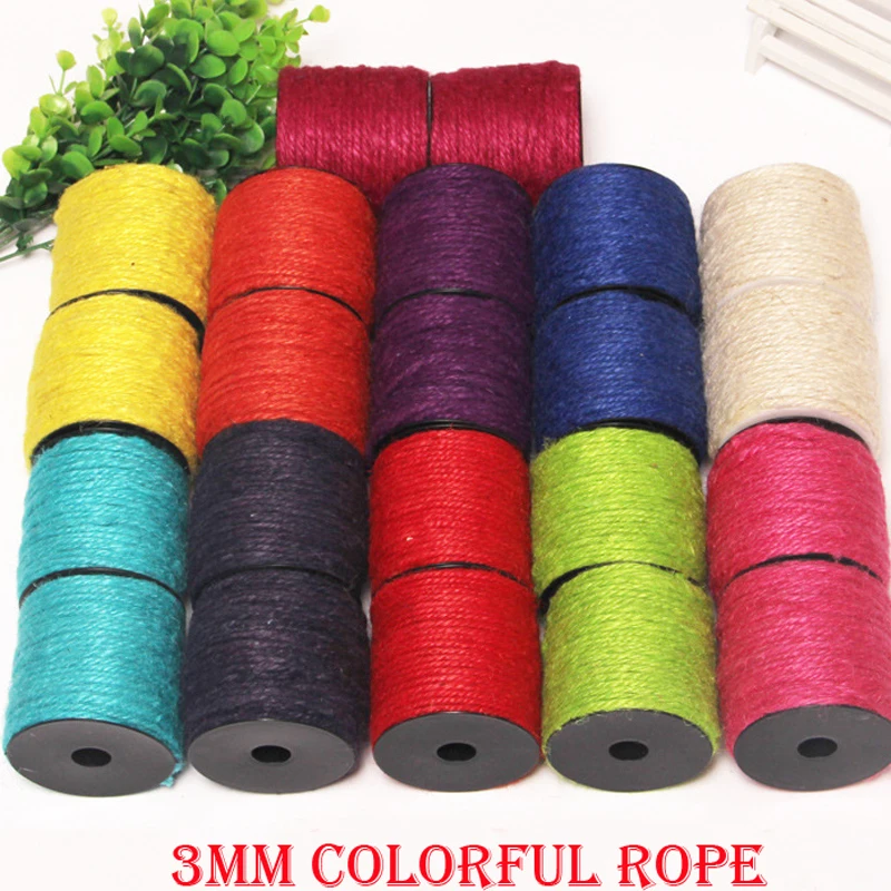 Natural Colored Jute Twine 3mm*50m Decorative Handmade Accessory Hemp