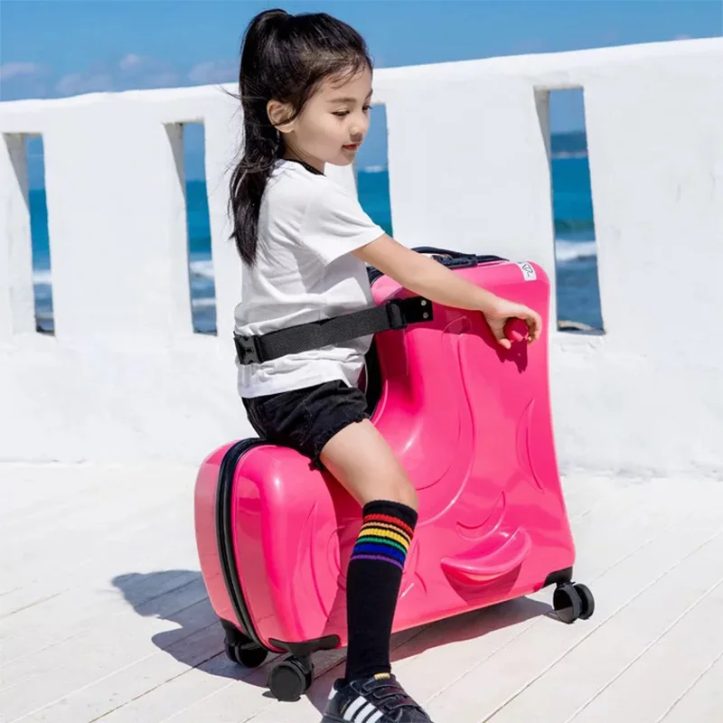 Детский креативный скейтборд Скалка багаж 20/24 дюймов детский Спиннер Дорожный чемодан-тележка милый ребенок носить на велосипеде чемодан