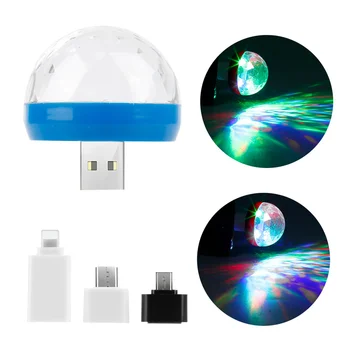 

Adapters Portable USB Stage Disco Lights Family Reunion Magic Ball Light Party Club USB Light for IPhone Android Random Color