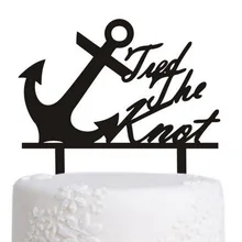 100 шт/партия, креативный дизайн якоря, акриловая Свадебная вставленная карта, свадебный торт, Топпер, украшения для торта для вечеринки