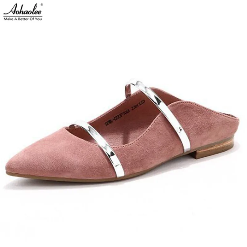 pointed leather ballet flats