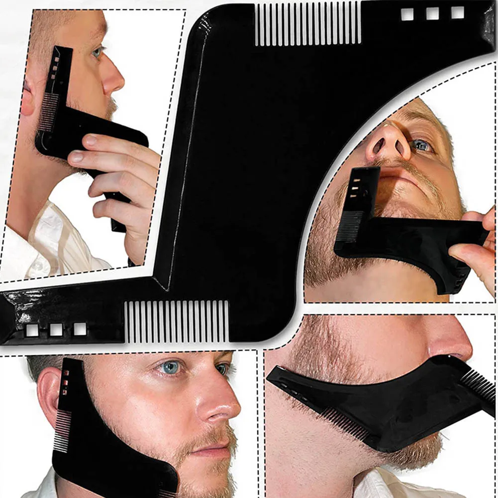 

1PCS Beard Shaping Styling Template PLUS Beard Comb All-In-One Tool ABS Comb for Hair Beard Trim Template