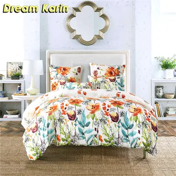 

Brief Style Duvet Cover Sets 2/3PCS Plant Pattern Bedding Sets with Pillow Case Single Double Queen King Size Pastoral Bed Linen