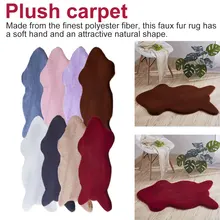 Bedroom Soft Artificial Faux Mat Sheepskin Hairy Carpet Living Room Bedroom Rugs Skin Fur Plain Fluffy Area Rugs Washable