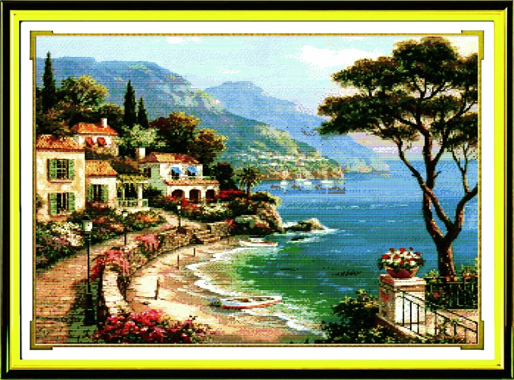 Wall Decro Print Cross Stitch Kit Embroidery Pattern Diy Needlework Set Dmc 11ct Cross-stitching Love Harbor Unfinished | Дом и сад