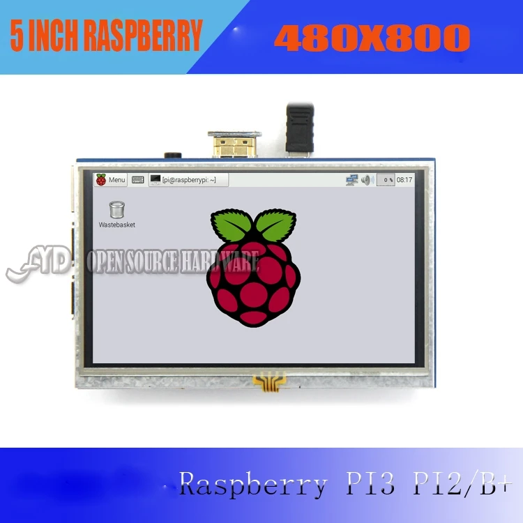 

1set 5 inch LCD Touch Screen Display TFT LCD Panel Module 800*480 for Banana Pi Raspberry Pi 2 Raspberry Pi 3 Model B / B+