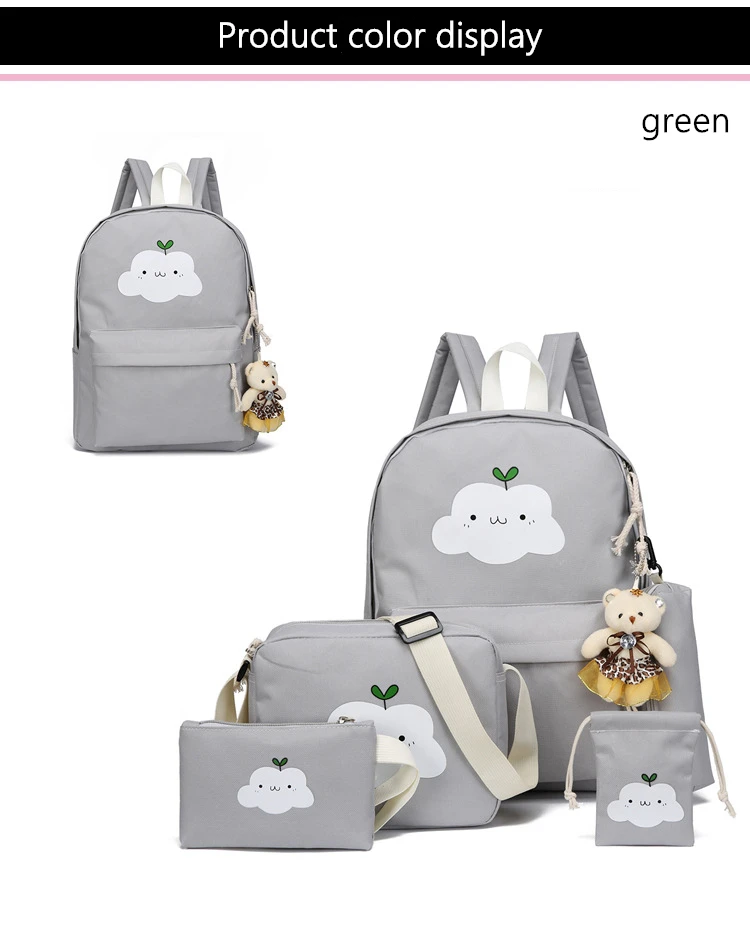 Women canvas backpacks 5pcs/Set school backpack for teenagers fashion female backpack Rucksack school bags women