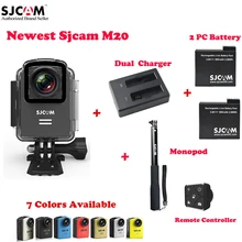 Оригинал sjcam m20 wifi 4 К 24fps 30 м водонепроницаемая камера спорта действий sj cam dvr + 2 дополнительный аккумулятор + двойной зарядное устройство + пульт дистанционного монопод