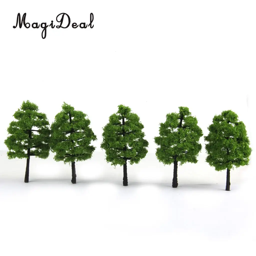 20Pcs/Pack 1:100 Scale Plastic Model Trees Train Railroad Railway Street Garden Park Scenery Layout Dark Green