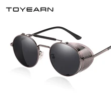 Винтажные брендовые дизайнерские ретро готические солнцезащитные очки в стиле стимпанк, мужские и женские зеркальные Круглые Солнцезащитные очки для мужчин Oculos de sol