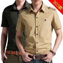 Натуральная мужская рубашка с коротким рукавом из хлопка с отворотом, устойчивая к царапинам и износу
