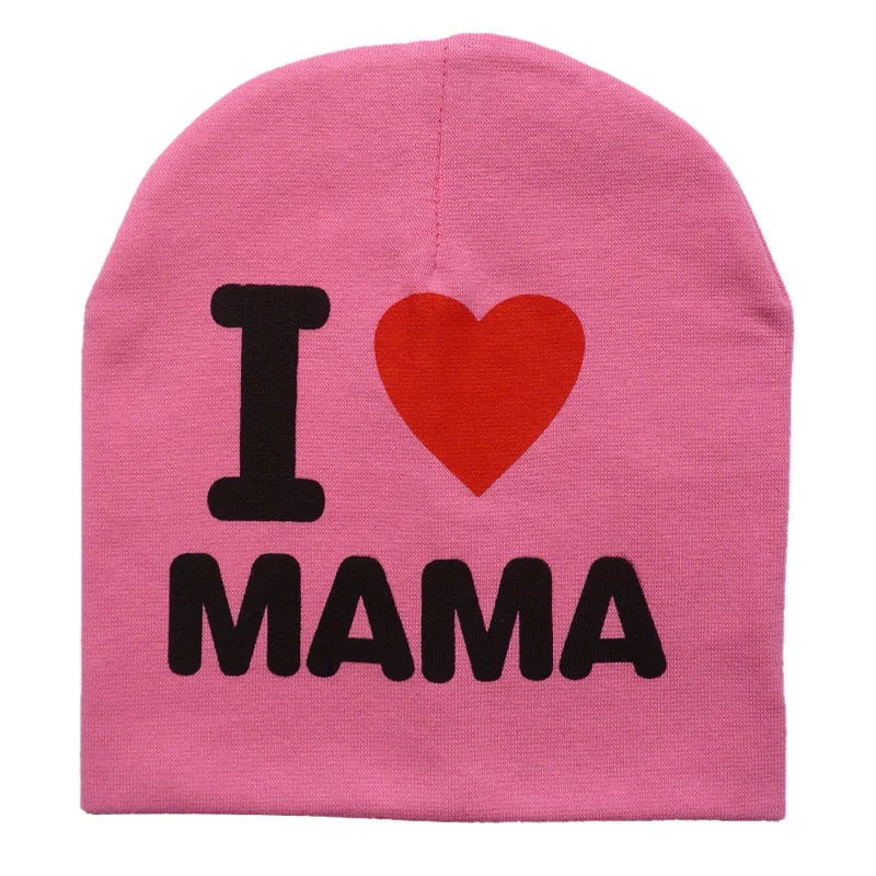 Детская шапка I Love MAMA или PAPA вязаная для малышей мальчиков и девочек детская