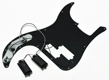 Black 3 Ply Prewired Loaded P Bass Pickguard for Precision Bass Guitar