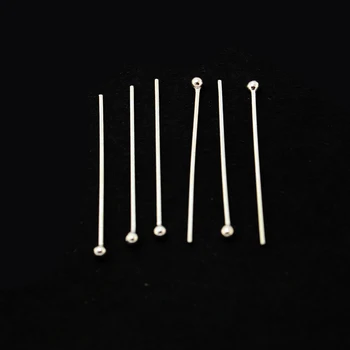 

2014 New Arrival 30pcs/lot 925 Sterling Silver Head Pin Jewelry Findings 0.7* 20mm CN-BFS004