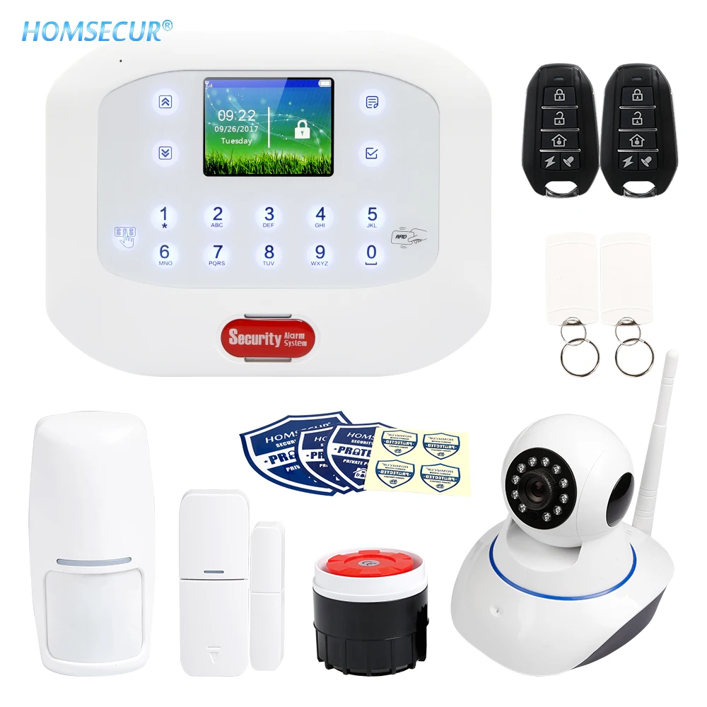 Wireless GSM Landline RFID LCD SMS Autodial Burglar Alarm System+Smoke Detector