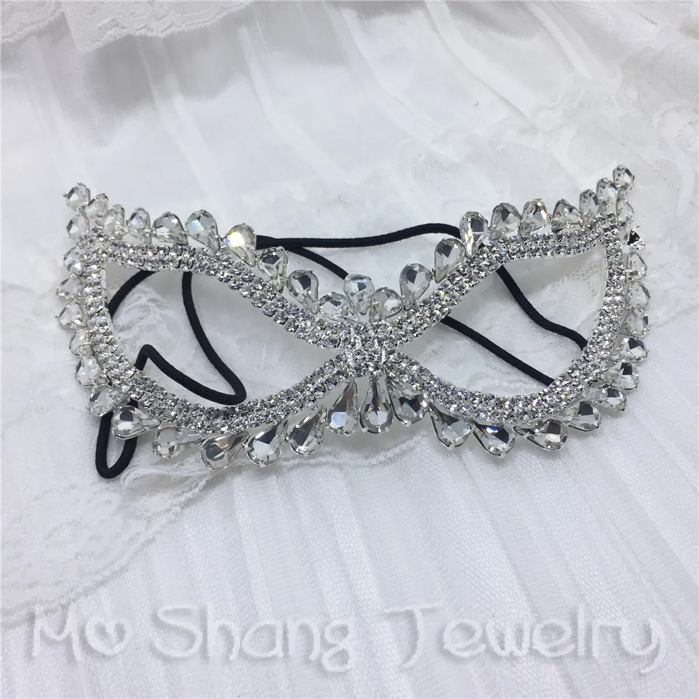 Bridal Wedding Crystal Eye Mask Masquerade for Wedding Prom Party Costume