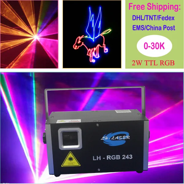 

Free Shipping RGB DMX512 Laser 30Kpps DJ/Bar/Party Stage Light Led Stage