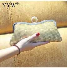Women Rhinestone Evening Clutch Bags Mini Shiny silver party luxury Clutches Bag Gold Female Handbag Purse Gillter Luxury Purse women satin rhinestone day clutches purse ladies evening party evening bags shinning clutch bag hasp bridal purse handbag