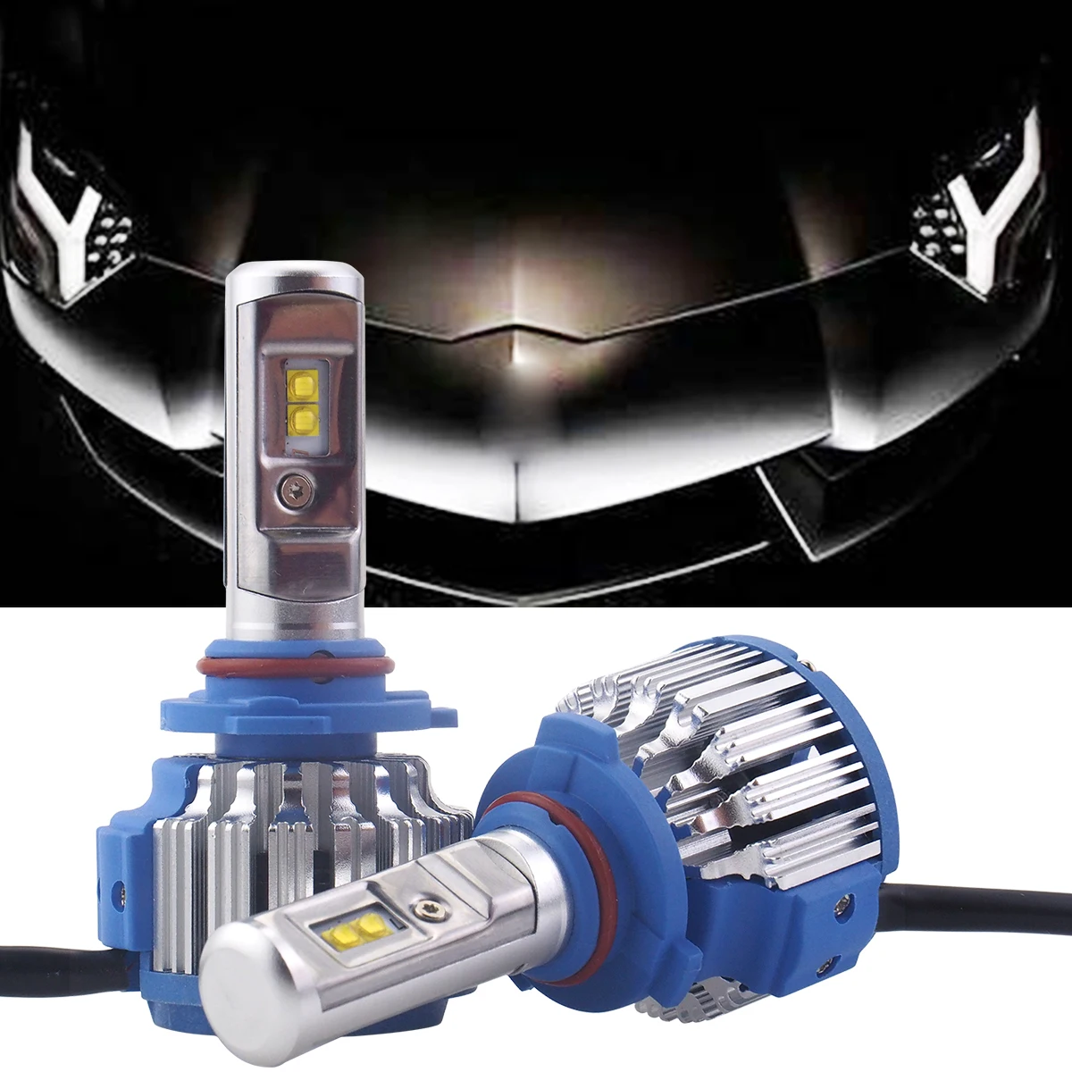 T1 H4 Светодиодные Автомобильные фары H7 Led H1 H3 H11 880 H13 9005 9006 9012 TURBO 80 Вт 8000lm