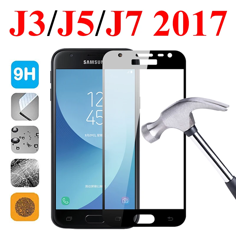 

Tempered glass on for samsung j7 2017 galaxy j5 screen protector samsyng j3 protective j 3 5 7 screenprotector armor sheet tremp