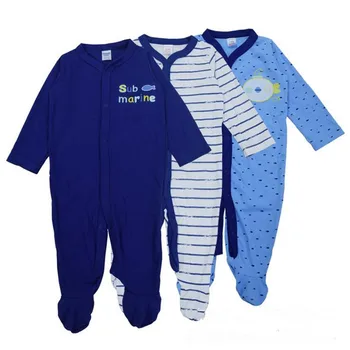 

Newborn Baby Boy Girl Rompers 3pcs/sets Baby Long Sleeve Unisex One-piece Clothes Baby Footed Infant Rompers Baby Pajamas