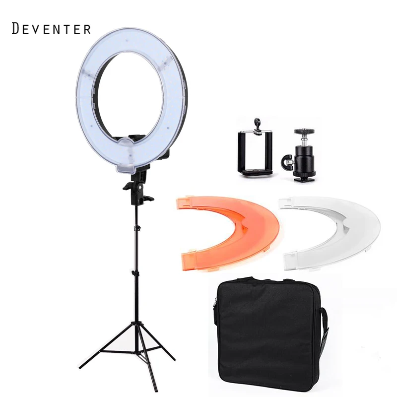 

Dimmable LED Ring Light 60W 3200-5600K Photographic Lighting Photo Studio Ring Light kit +2M light stand+Mobile phone holder