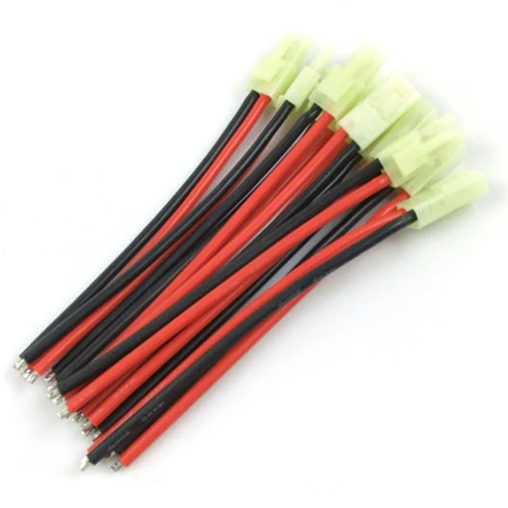 

5 Pairs L100mm 16AWG Silica Gel Cable with Mini Male + Female Connectors for Tamiya