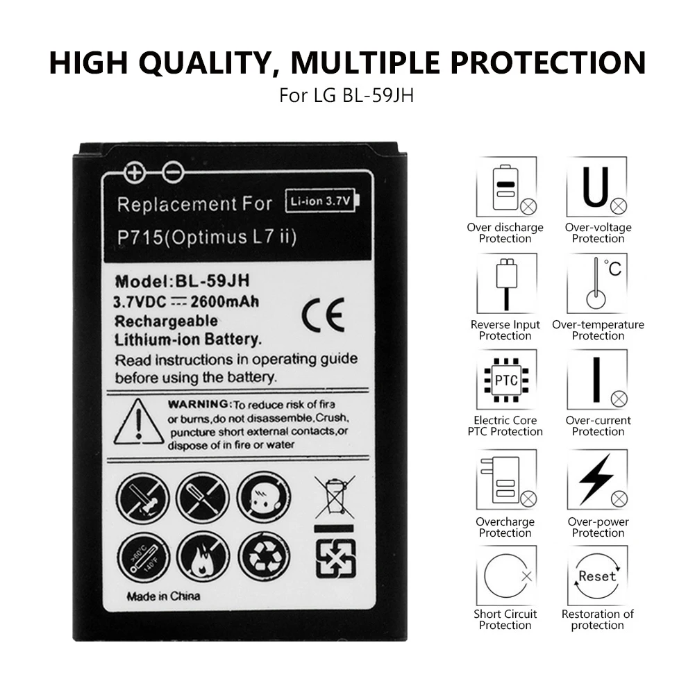 Перезаряжаемый литий полимерный аккумулятор для LG Optimus L7 II Dual Ludid2 P703 P715 F5 F3 VS870 P716