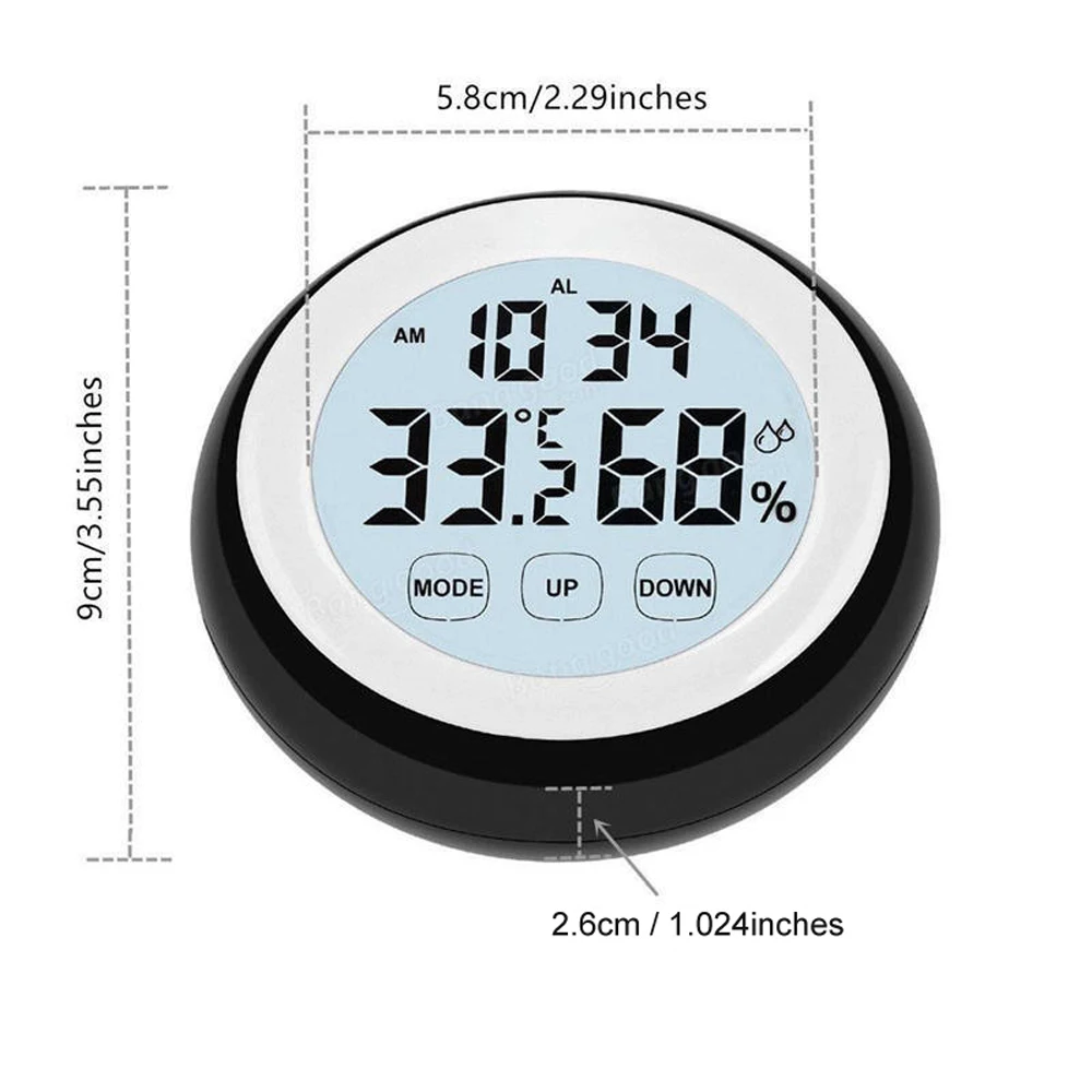 Метеостанция термометр уличный гигрометр температуры и влажности. Сенсорный ЖК-дисплей цифровой будильник с термометром гигрометром температурные приборы датчик влажности метр термограф гигрограф