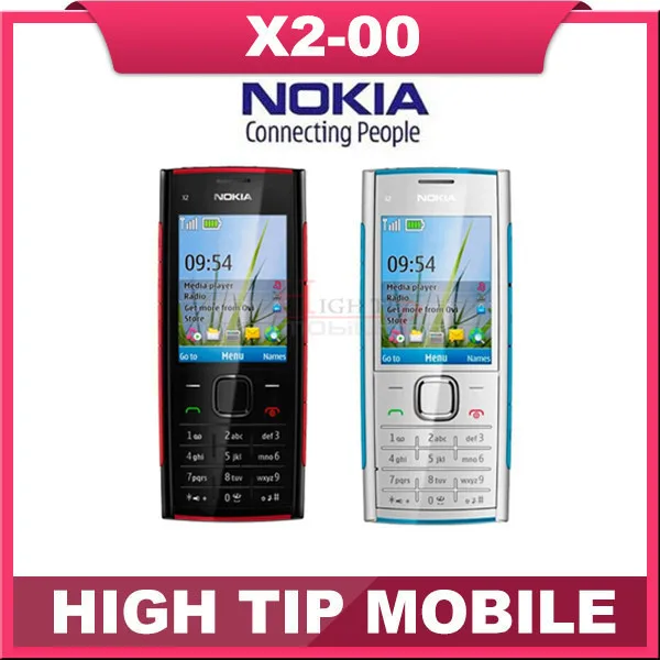 Разблокированный мобильный телефон Nokia X2-00 5.0MP Отремонтированная камера Bluetooth FM MP3 MP4 плеер гарантия 1 год