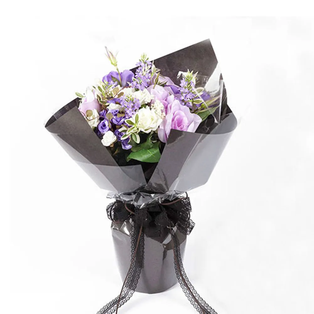 Art Complex Wrapping Package Plastic and Paper Materials Flower Bouquet