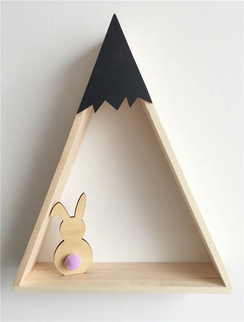 INS домашний декор деревянные фигурки в форме кролика украшения детской комнаты наклейки на стену - Цвет: Light Purple