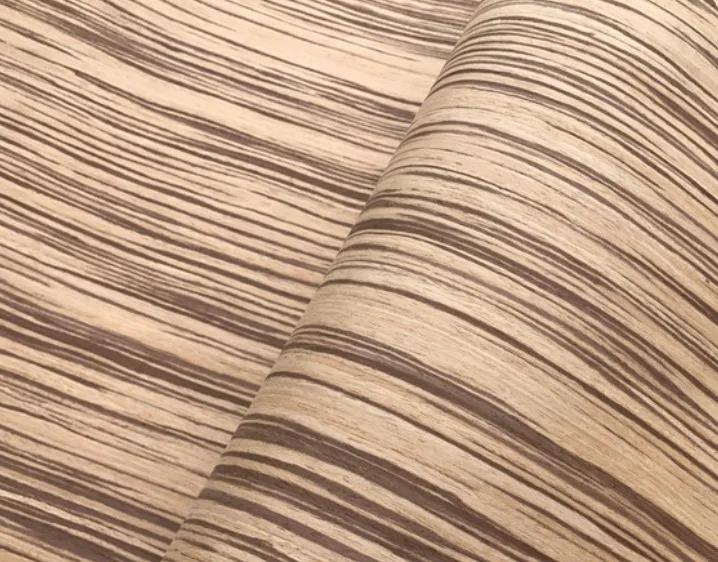 1Piece L:2.5Meters Wide:62cm Thickness:0.2mm Technology Zebra Straight Grain Wood Veneer