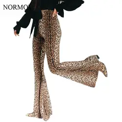 NORMOV модные повседневные сексуальные женские осенние женские с высокой талией леопардовые брюки с принтом повседневные широкие
