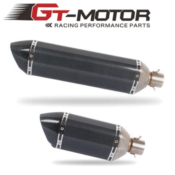 

GT Motor - Motorcycle Exhaust Universal ID: 51mm Length: 570mm Stainless Steel Carbon Fiber Face Motorbike Exhaust Pipe