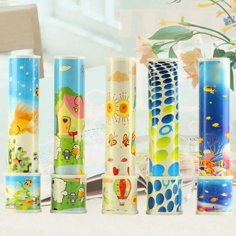 

2PCS Rotating Kaleidoscope Toys Children's Puzzles Nostalgic Reflection Vision Cartoon Fun Real Scenes Big Kaleidoscope Toys