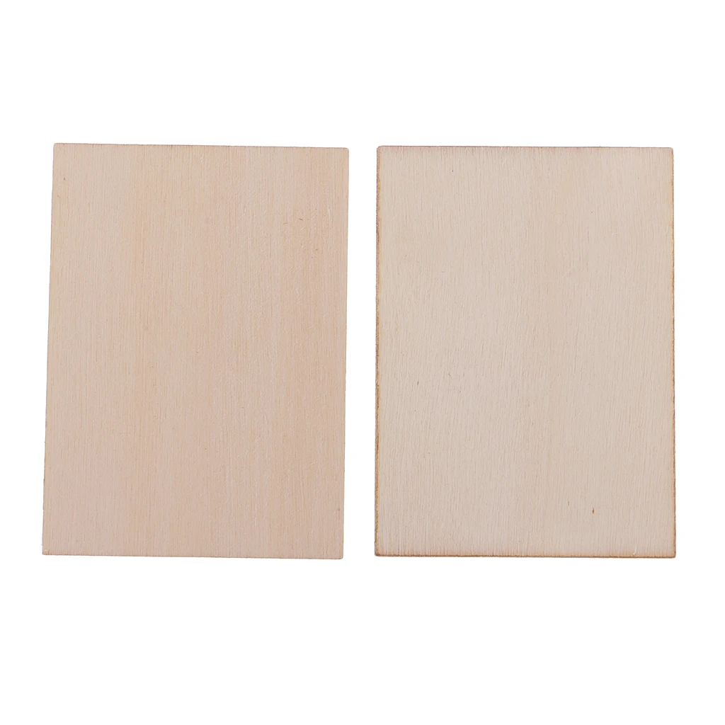 100Pcs Rectangle/Square MDF Unfinished Wood Pieces Cutouts Blank Plaque Sheets for DIY Art Craft Pyrography Decoration Ornaments