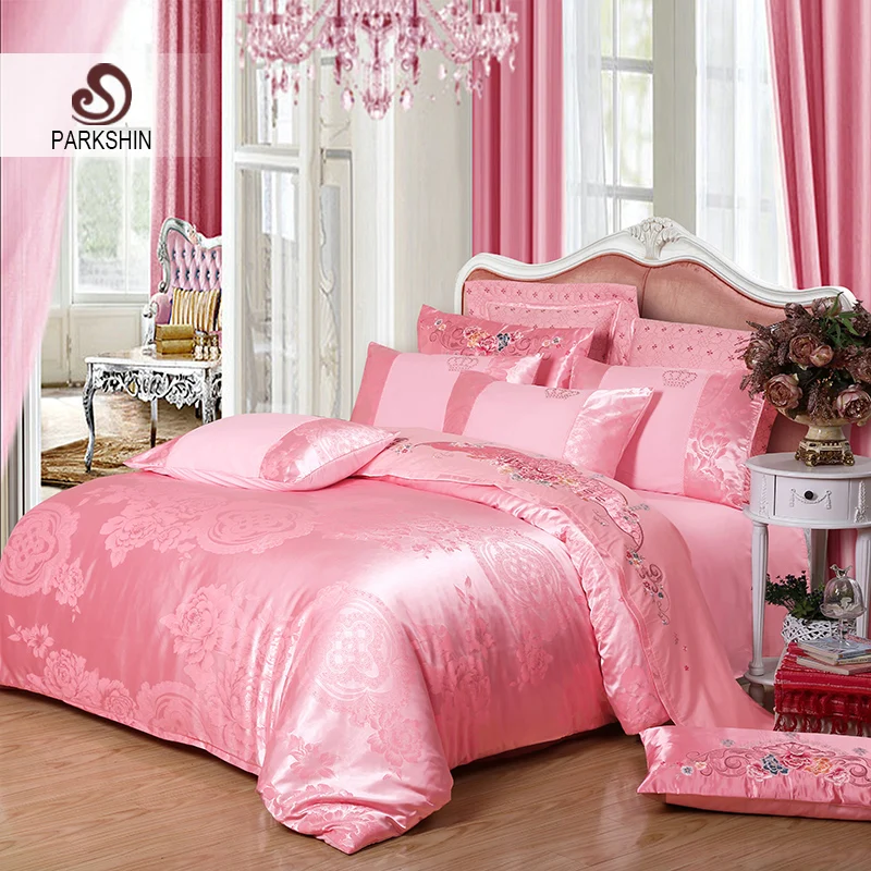 

ParkShin Luxury Bedding Set Bed Sheet Double Queen King Size Bedclothes Bed Linen Euro Cotton Tencel Bedspread Duvet Cover Set