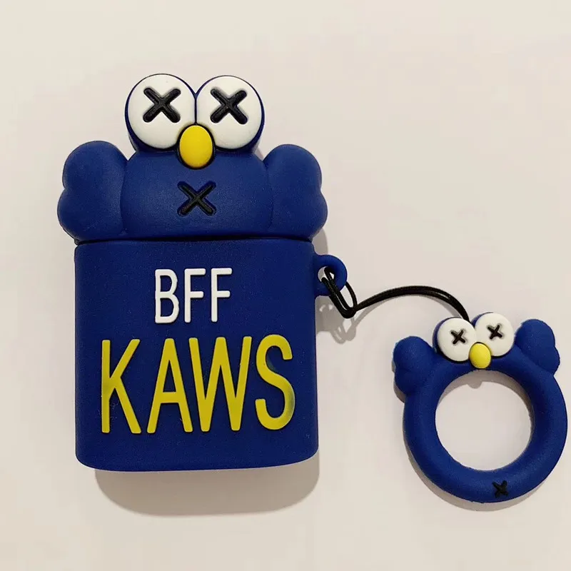 

KAWS AirPods2 Protective Cover Kaws Sesame Street Apple Bluetooth Wireless Headset Bag Shatter-resistant Collect Model Toy M1315