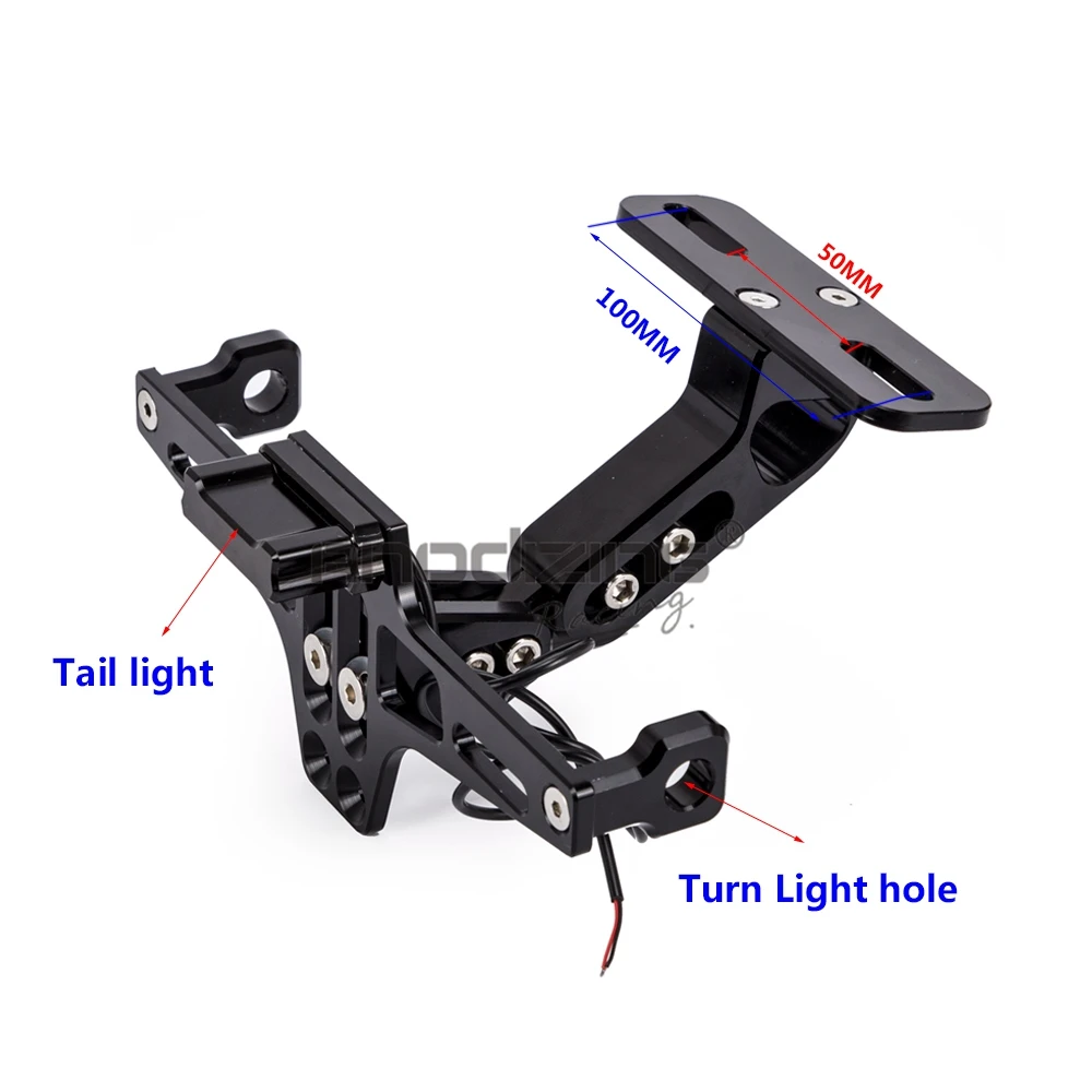 Мотоцикл Регулируемый угол алюминиевый номерной знак рамка со светодиодным индикатором светильник держатель кронштейн универсальный