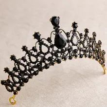 DIEZI барокко черного цвета с украшением в виде кристаллов короны Платья вечерние для девочек тиара невесты повязка на голову Свадебные торжества диадема, корона, свадебные аксессуары для волос
