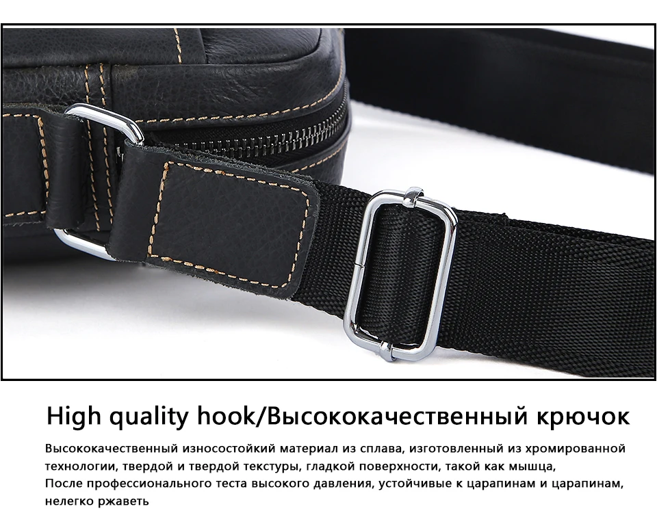 Black Leather Shoulder Bag Male Genuine Leather Men Bags Casual Crossbody Bags (18)