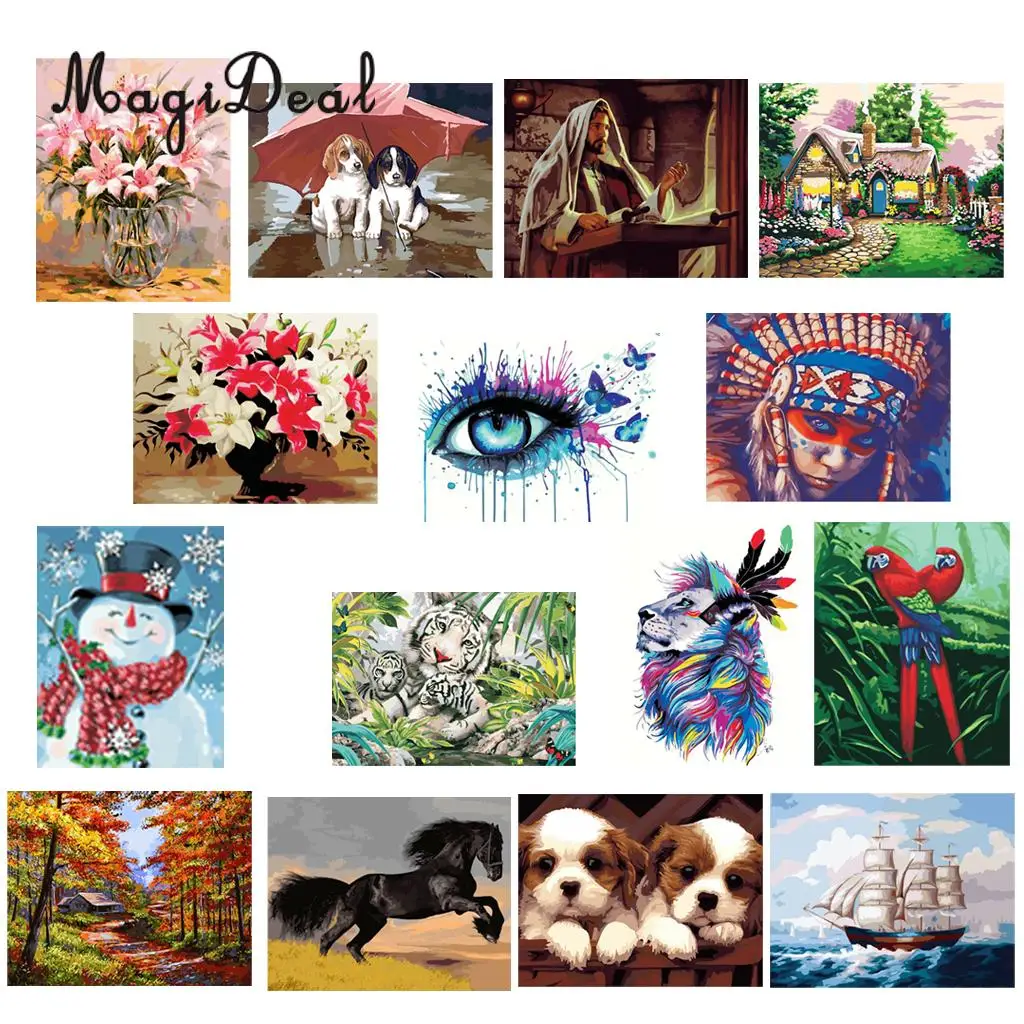 DIY Painting by Numbers for Adults Kids Paint by Number Kits Drawing On Canvas for Home Living Room Decor 40x50cm