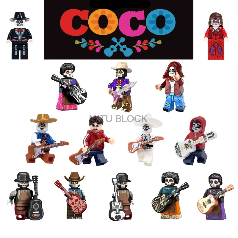 

Legoing Skeleton Skull Horror Coco Day Of The Dead Holiday Figures Legoings Miguel Tia Victoria Ector Building Blocks