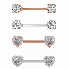 2 шт./партия прозрачное CZ хрустальное сердце кольцо для сосков штанга пирсинг сосков Mamilo сексуальные женские кольца на соски пирсинг украшения для тела
