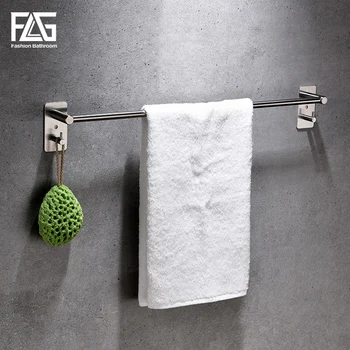 

FLG 3M Self Adhesive Towel Bar Brushed Stainless Steel Storage Shelf Single Hook Bathroom Accessories Hardware G217-03N-SS