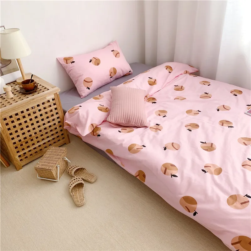 Multi color bedding Queen Twin size Duvet Cover 100%Cotton Bedding Set for Kids Youth Ultra soft bedsheets linen fitted sheet