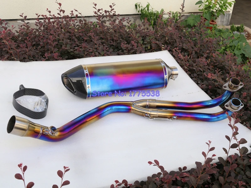Complete Set Titanium Alloy TMAX530 Motorbike Motorcycle Exhaust Pipe Muffler Escape with Carbon