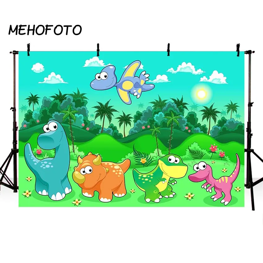 Mehofoto Photography Backdrops Forest Cartoon Jurassic Dinosaur